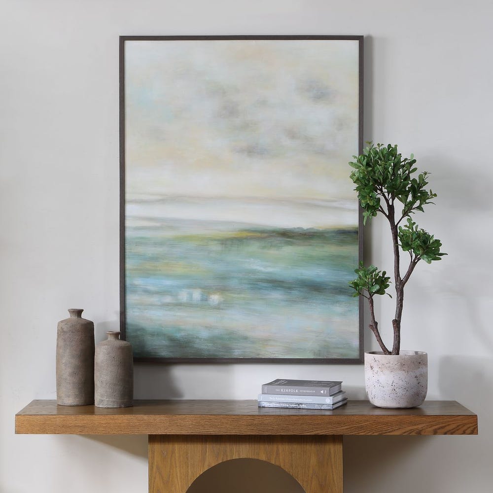 Uttermost Awakening Blue & Green Hand Painted Canvas - Image 2