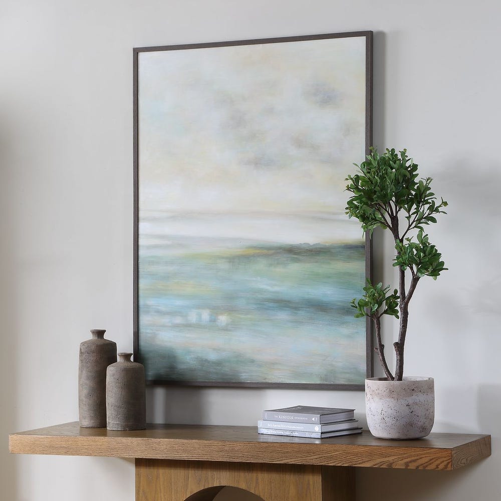 Uttermost Awakening Blue & Green Hand Painted Canvas - Image 3