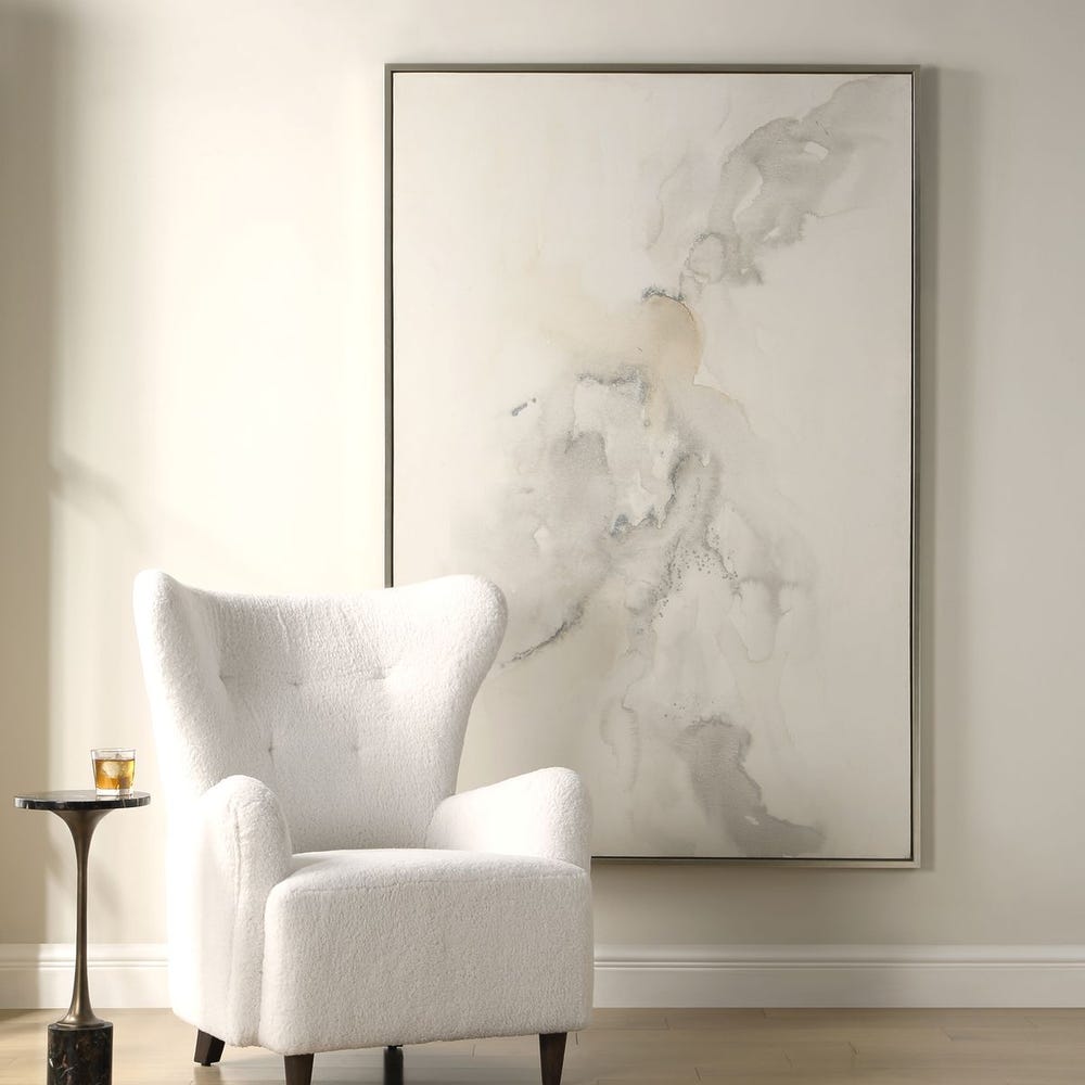 Uttermost Evaporate Beige And Light Gray Hand Painted Canvas