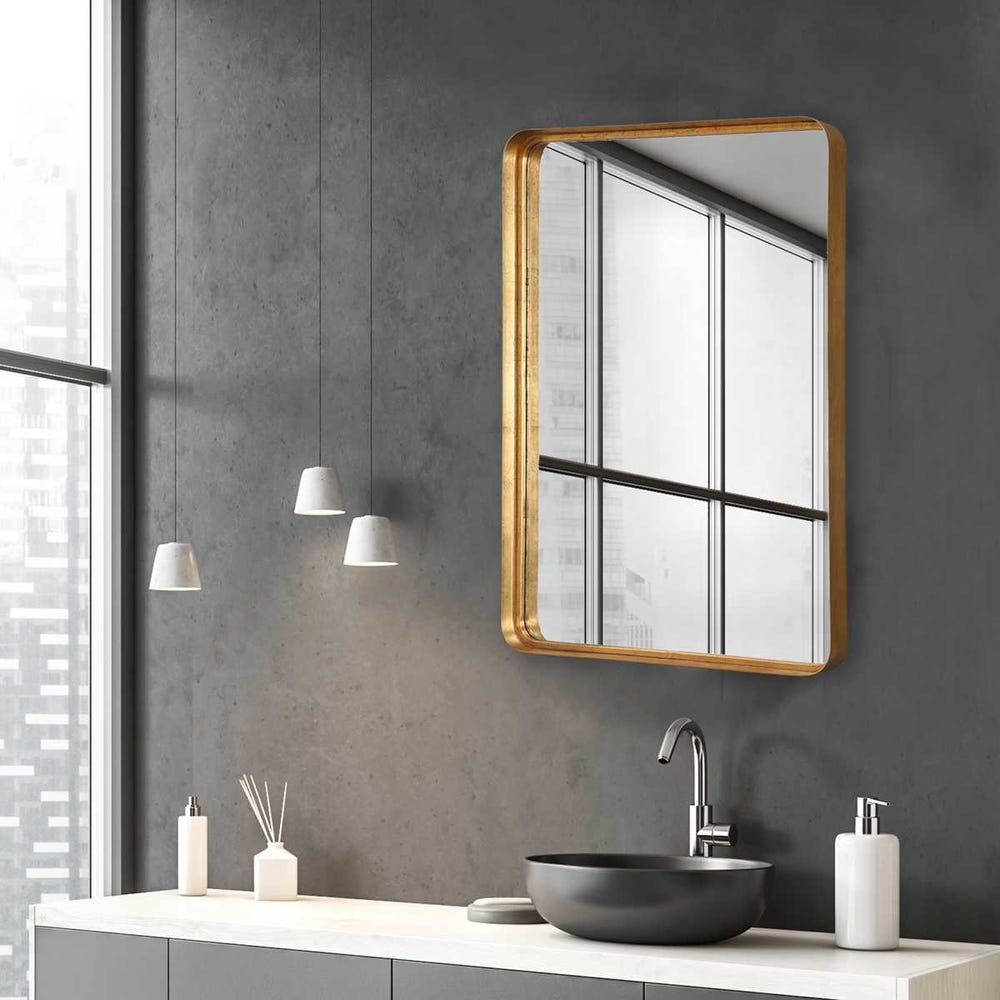 Uttermost Crofton Antique Brass Mirror - Image 1