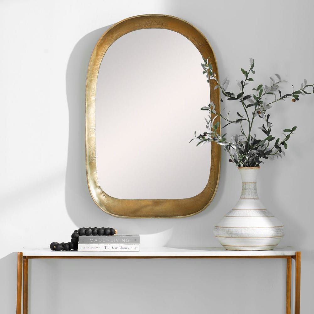Uttermost Bradano Arch Antique Brass Mirror - Image 1