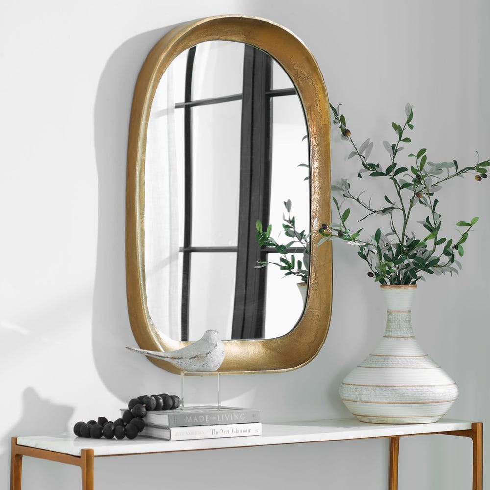 Uttermost Bradano Arch Antique Brass Mirror - Image 2