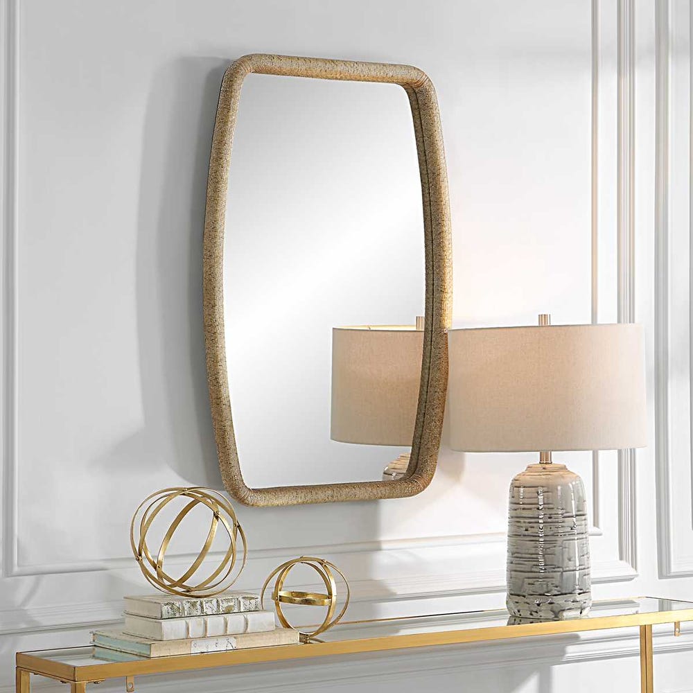 Uttermost Tiki Wooden Wrapped Rattan Mirror - Image 1