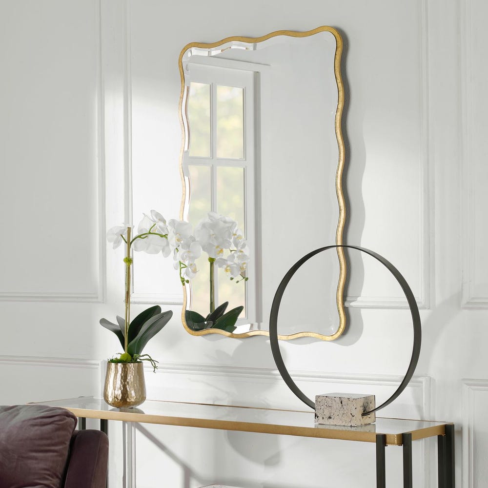 Uttermost Aneta Antique Gold Scalloped Edge Mirror - Image 2