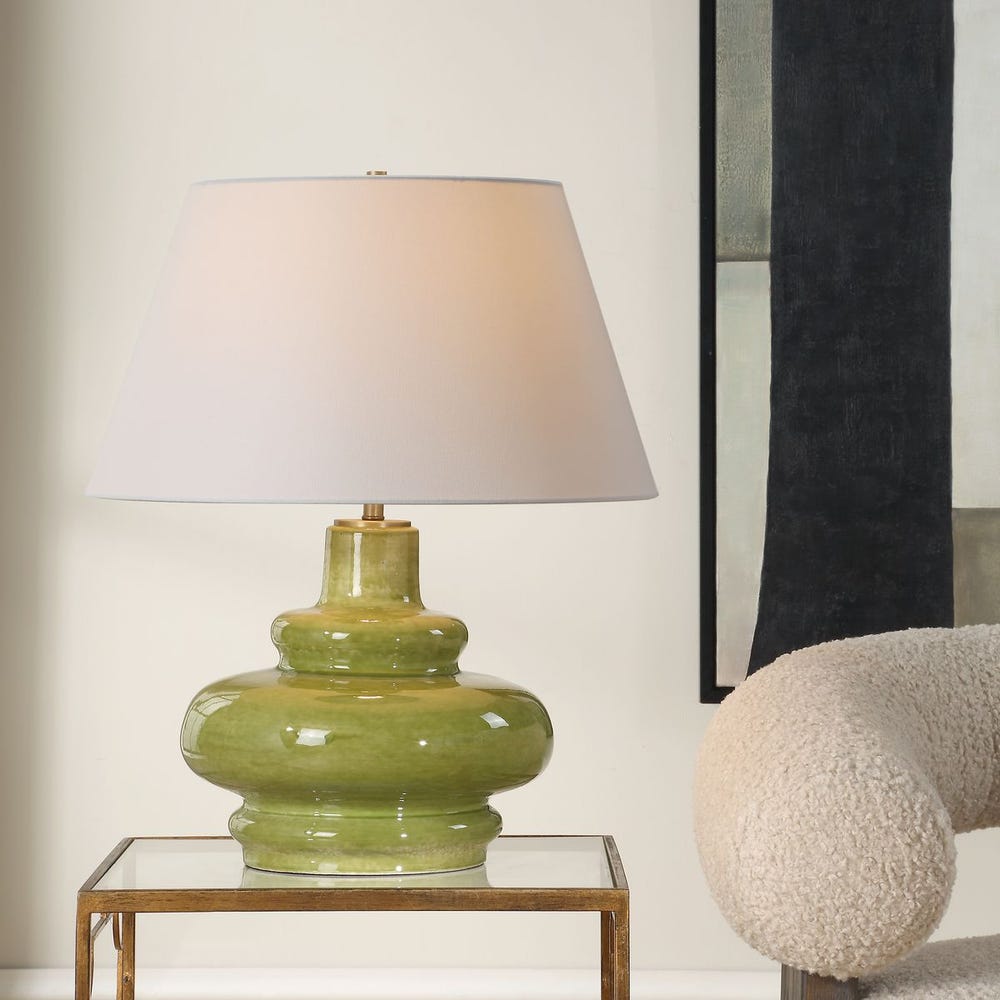 Uttermost Penny Moss Green Glaze Table Lamp - Image 1