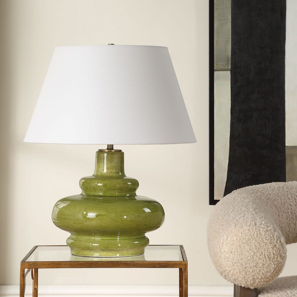 Uttermost Penny Moss Green Glaze Table Lamp - Image 2