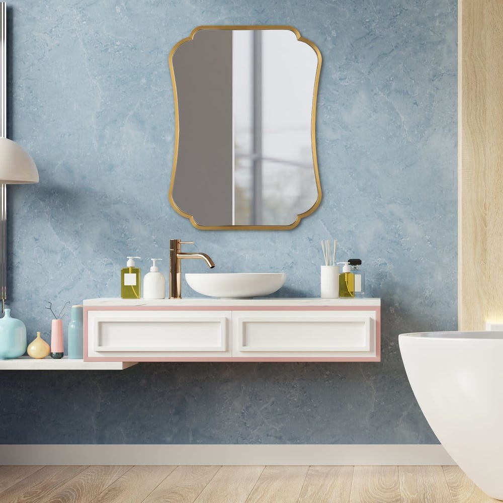 Uttermost Athena Stainless Steel Framed Mirror - Image 1