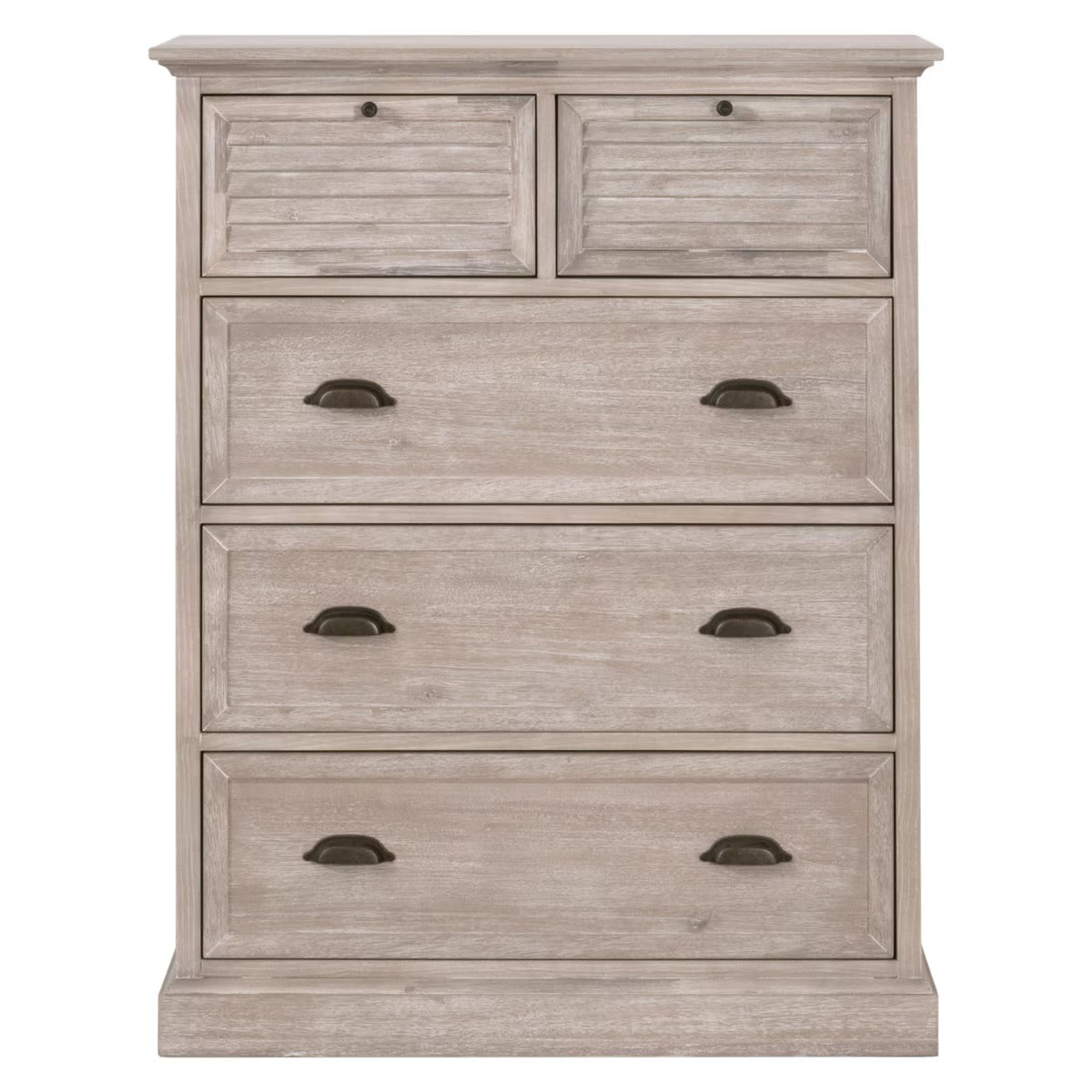 Essentials For Living Eden 5-Drawer High Chest~ Natural Gray Acacia - Image 1