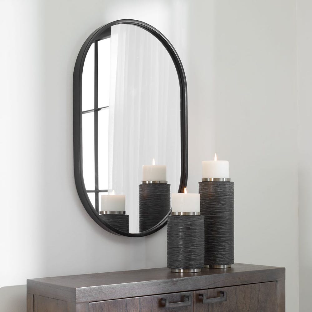 Uttermost Varina Sleek Satin Black Mirror - Image 3
