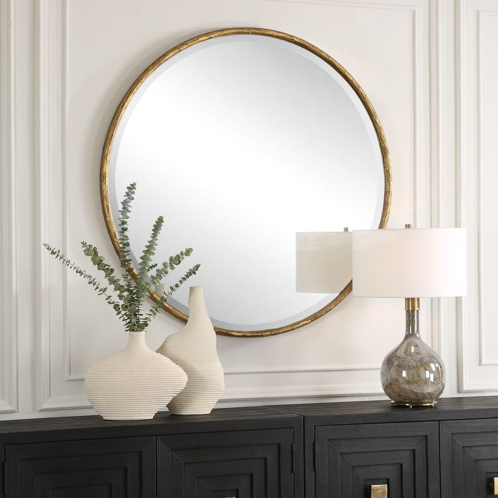 Uttermost Sutton Antique Gold Round Mirror - Image 2