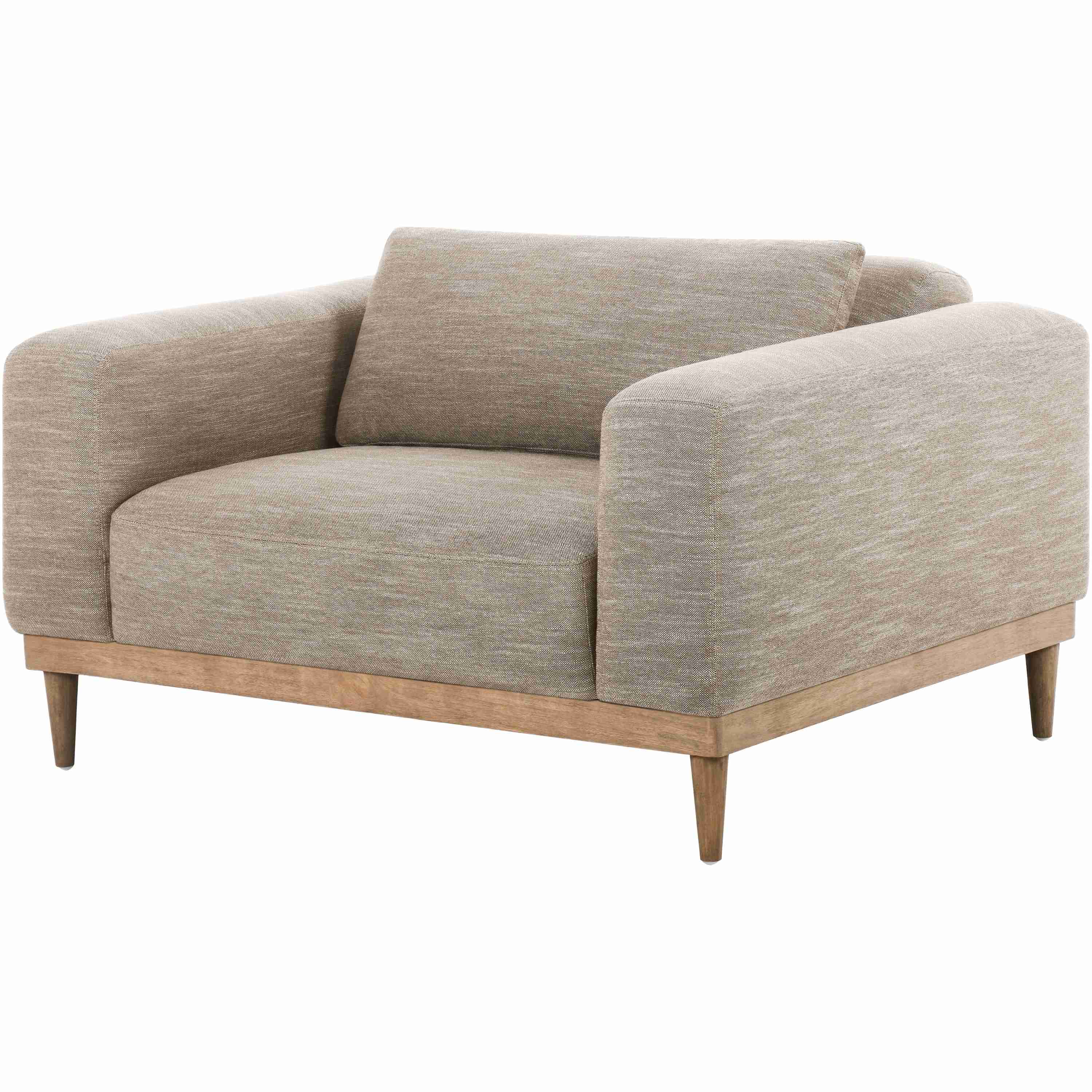 Surya Strattan Modern Gray Linen Square Arm Accent Chair - Image 3