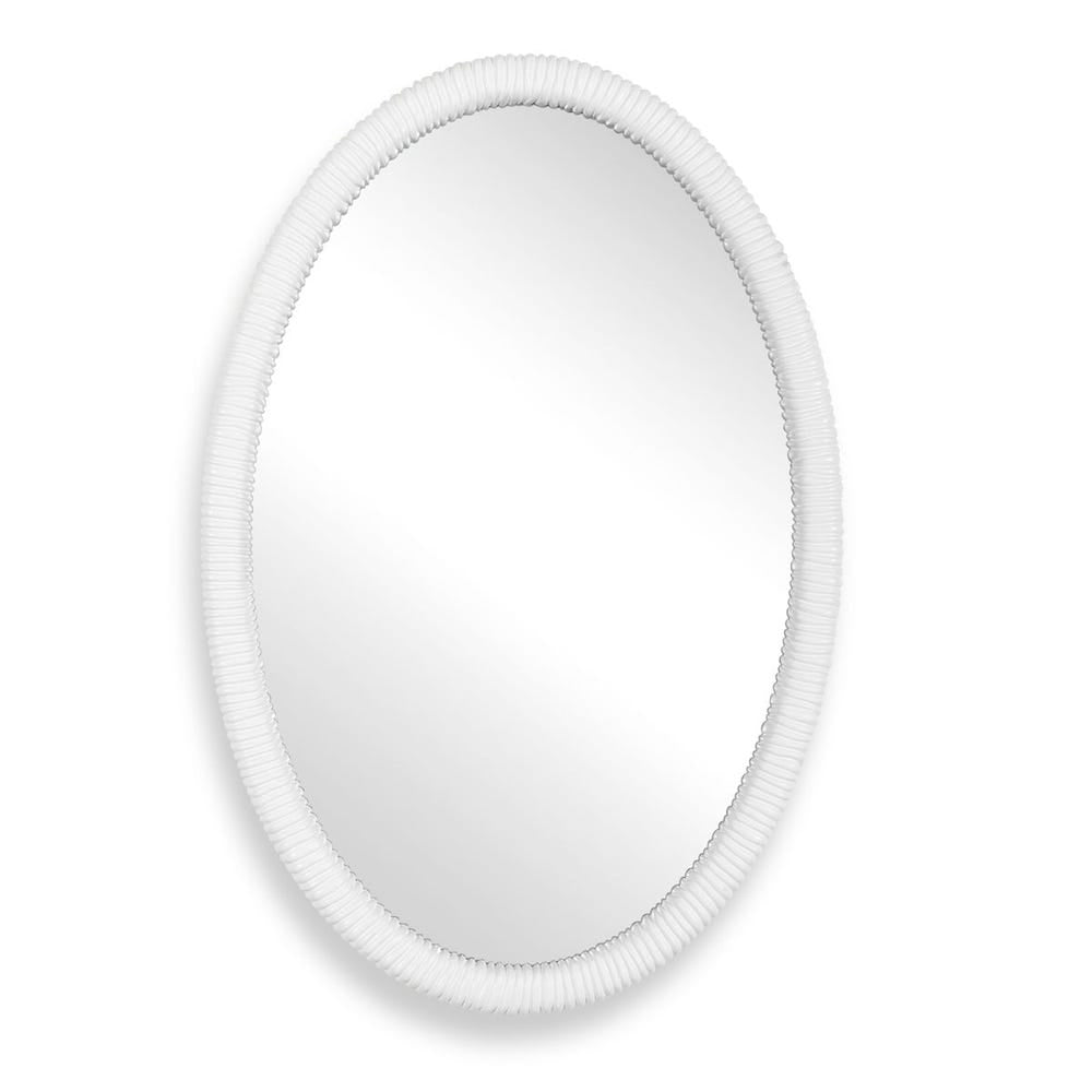 Uttermost Bali Matte White Oval Mirror - Image 2