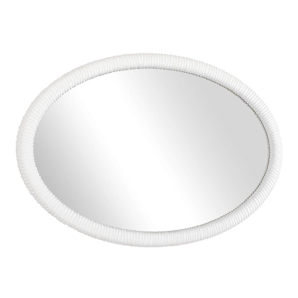Uttermost Bali Matte White Oval Mirror - Image 3