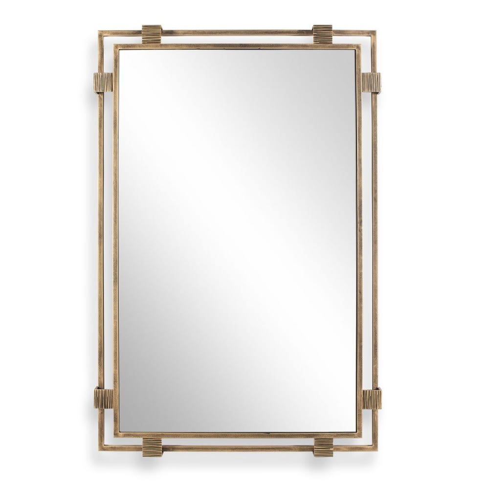 Uttermost Elsher Rectangular Vintage Gold Mirror - Image 1
