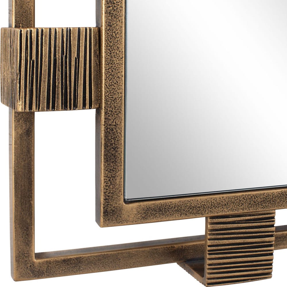 Uttermost Elsher Rectangular Vintage Gold Mirror - Image 3
