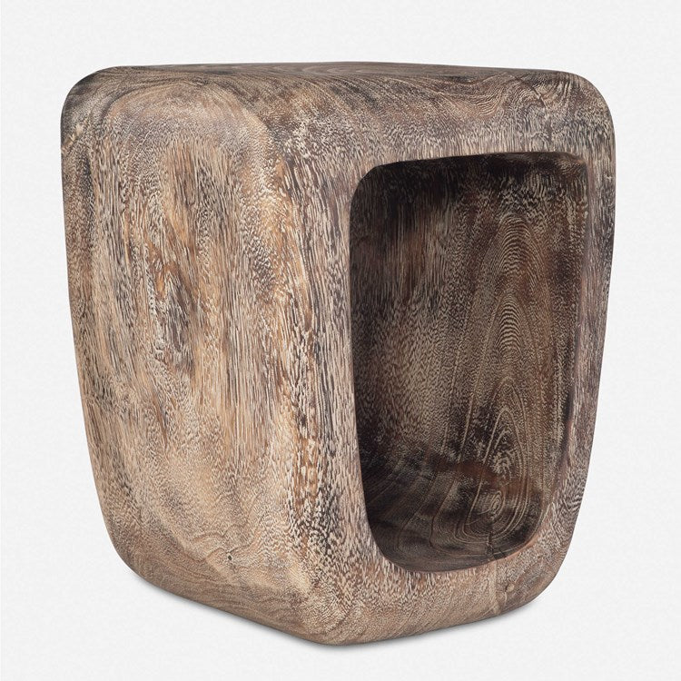 Uttermost Loophole Bleached Wash Suar Wood Accent Stool - Image 2