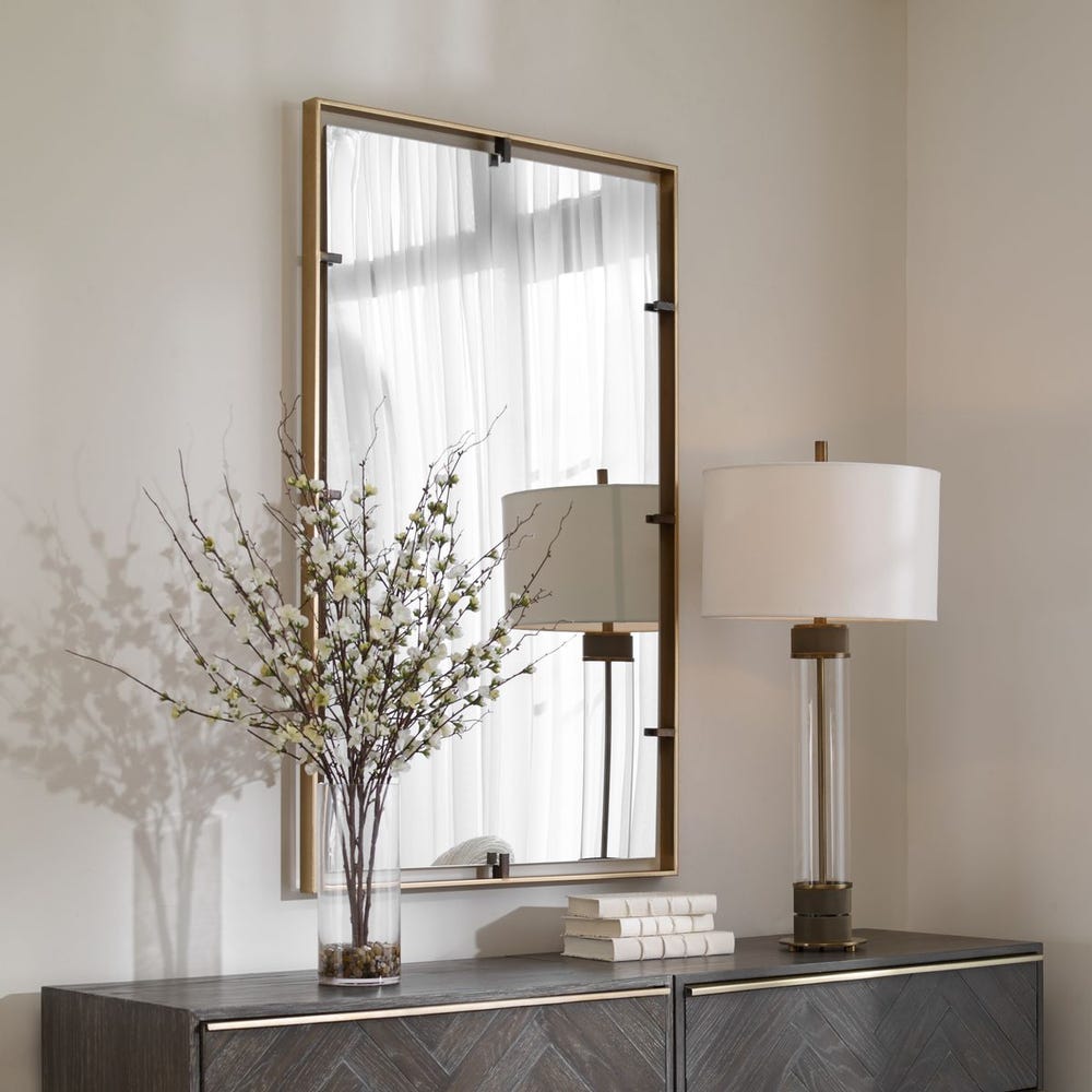 Uttermost Egon Iron Framed Warm Gold Mirror - Image 2