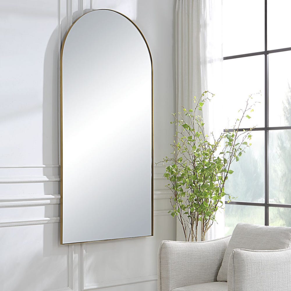Uttermost Crosley Antique Brass Arch Mirror - Image 3