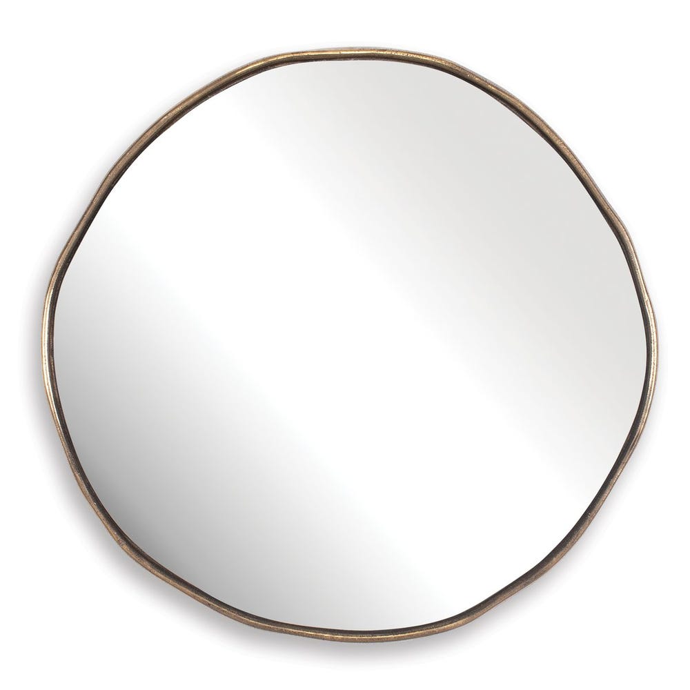 Uttermost Lowen Antique Brass Round Mirror - Image 1