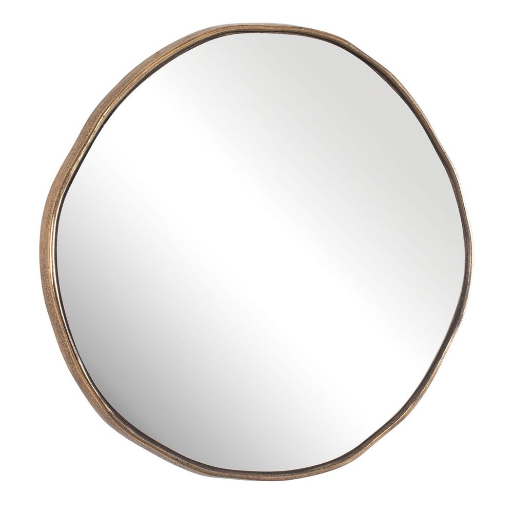 Uttermost Lowen Antique Brass Round Mirror - Image 2