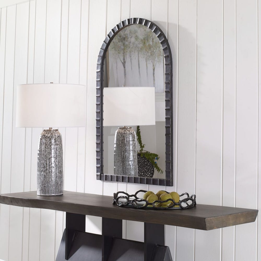 Uttermost Dandridge Black Iron Arch Mirror - Image 2