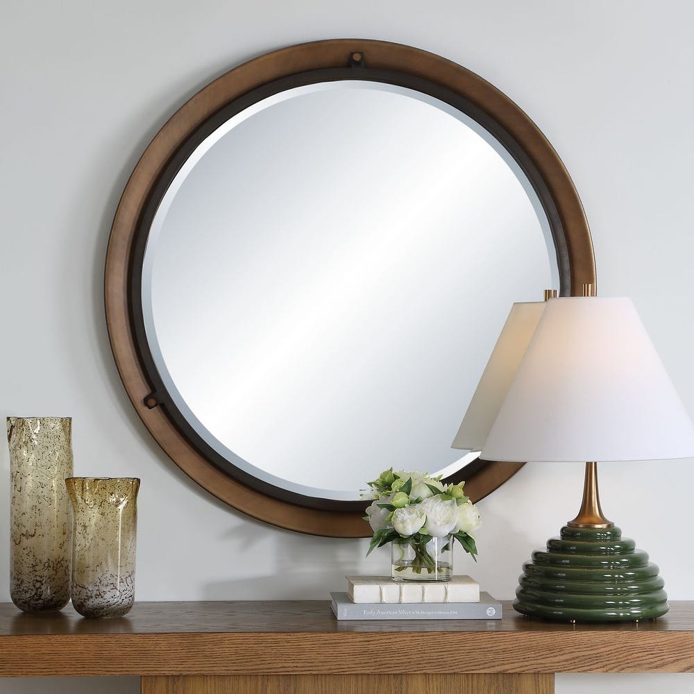 Uttermost Porthole Double Framed Round Mirror - Image 1