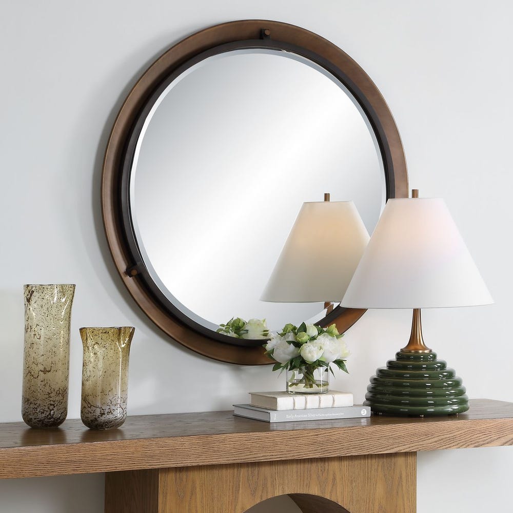 Uttermost Porthole Double Framed Round Mirror - Image 2
