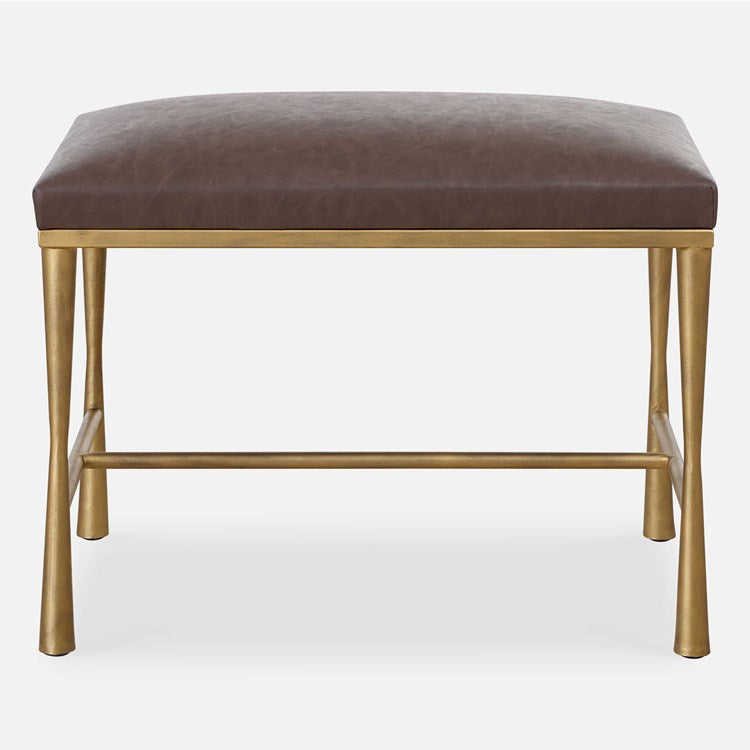 Uttermost Reform Faux Cocoa Leather Small Accent Bench - Image 2