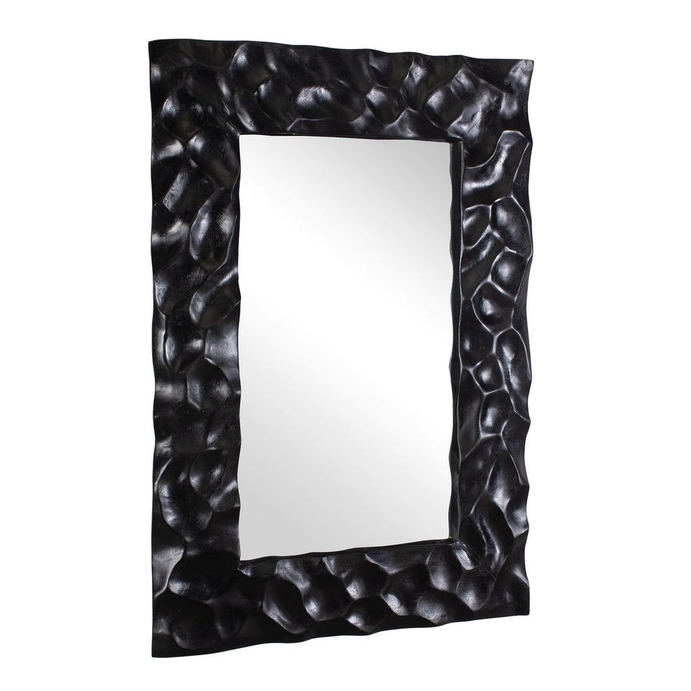 Uttermost Malosi Scooped Textured Matte Black Mirror - Image 3