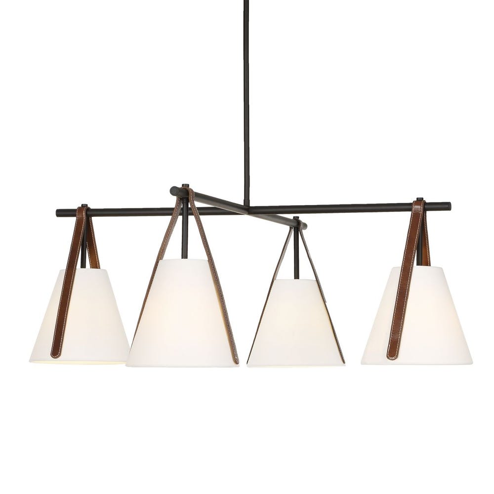 Uttermost Reins Saddle Brown Accent Straps 4 Light Chandelier - Image 2