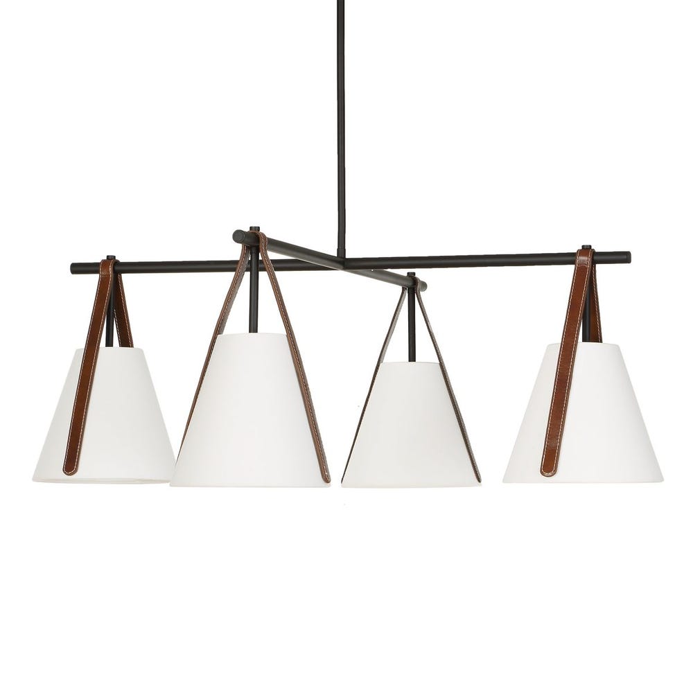 Uttermost Reins Saddle Brown Accent Straps 4 Light Chandelier - Image 3