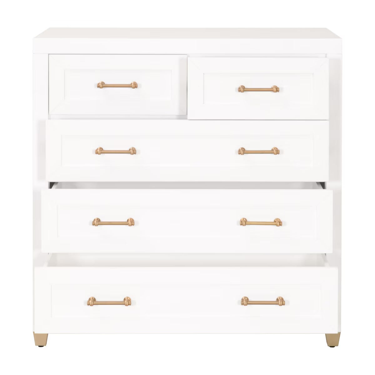 Essentials For Living Stella 5-Drawer High Chest ~ Matte White - Image 2