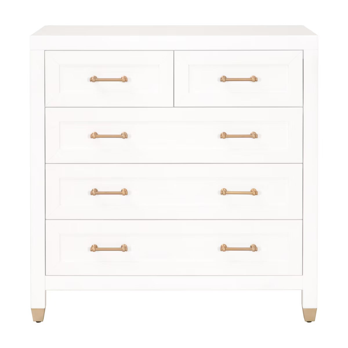 Essentials For Living Stella 5-Drawer High Chest ~ Matte White - Image 1