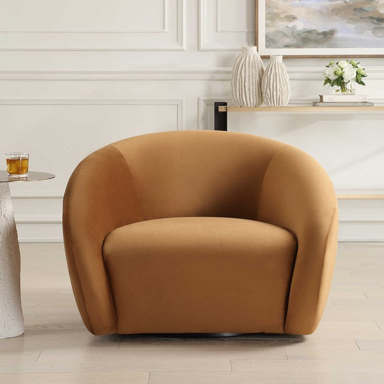 Uttermost DeSoto Hazelnut Velvet Swivel Chair - Image 1