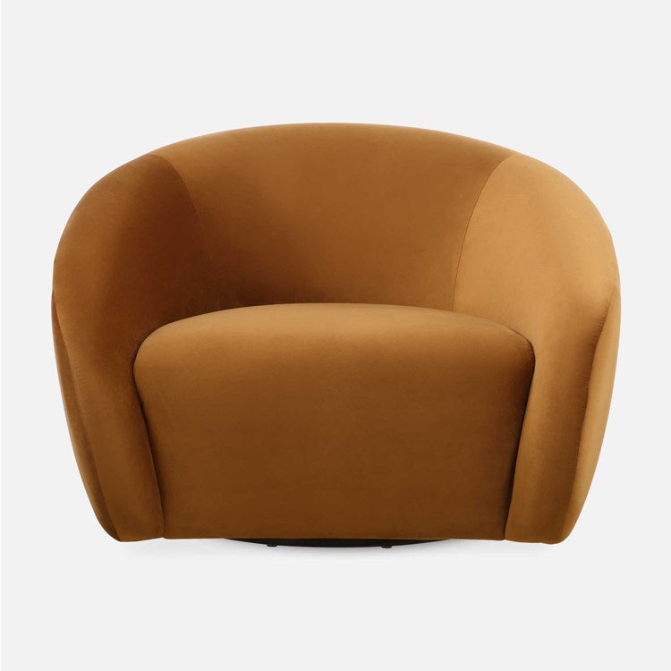 Uttermost DeSoto Hazelnut Velvet Swivel Chair - Image 2
