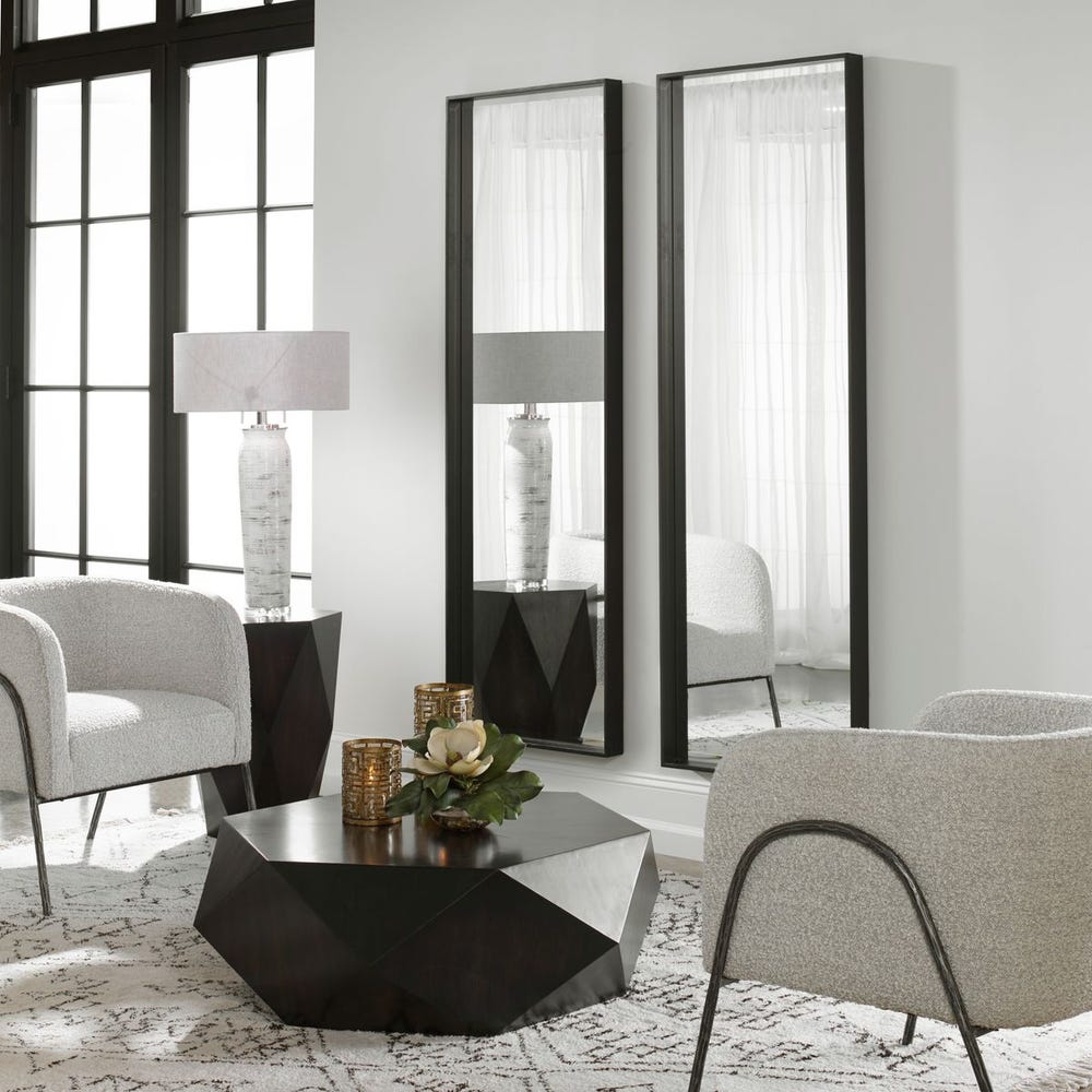 Uttermost Kahn Matte Black Iron Framed Oversized Mirror - Image 2