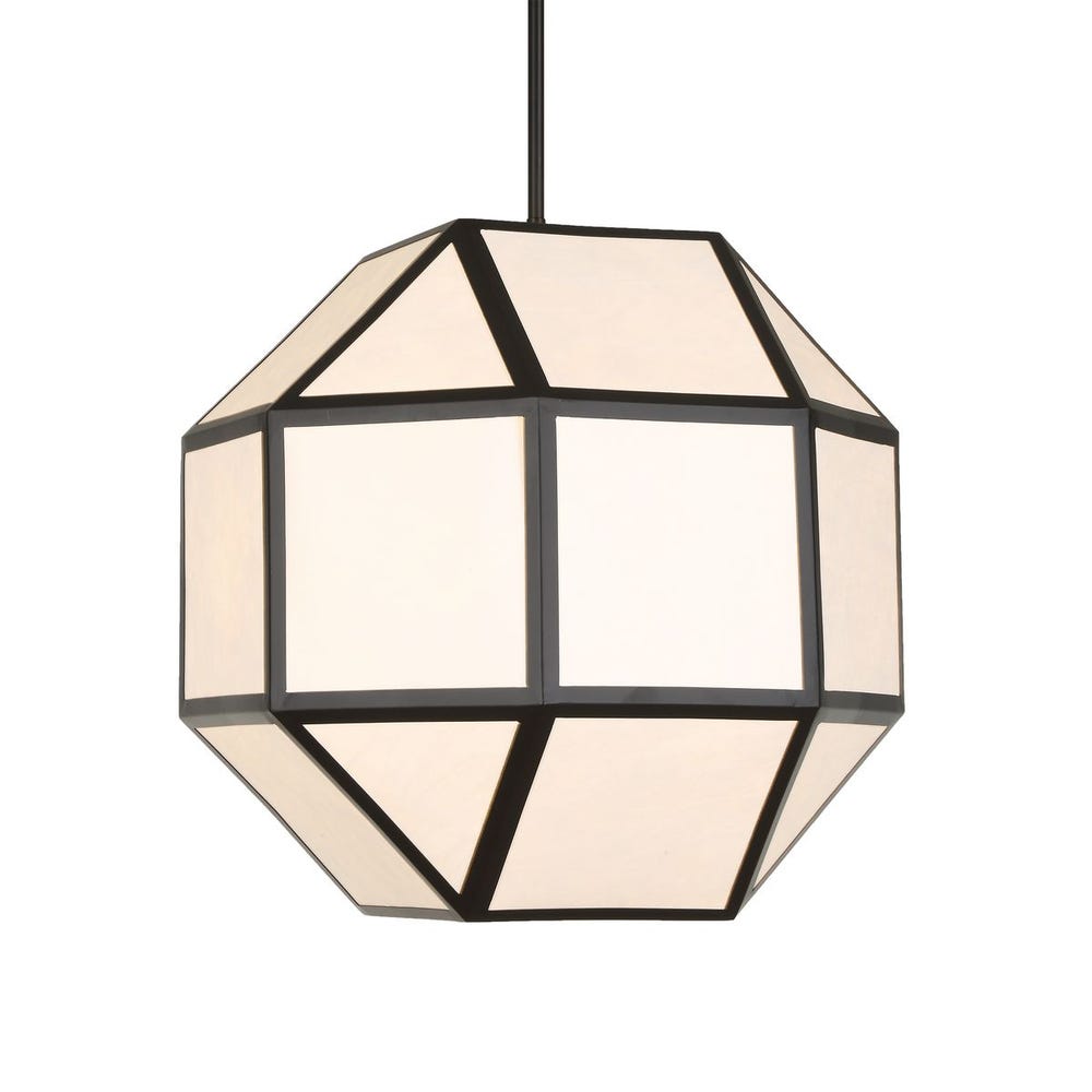 Uttermost Hoi An Rich Black With Ivory Shade 4 Light Chandelier - Image 2