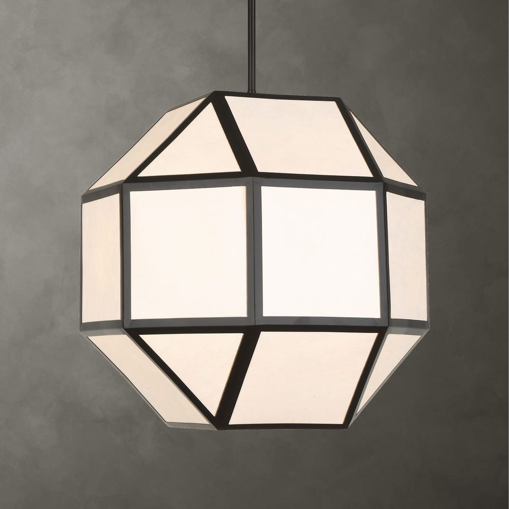 Uttermost Hoi An Rich Black With Ivory Shade 4 Light Chandelier