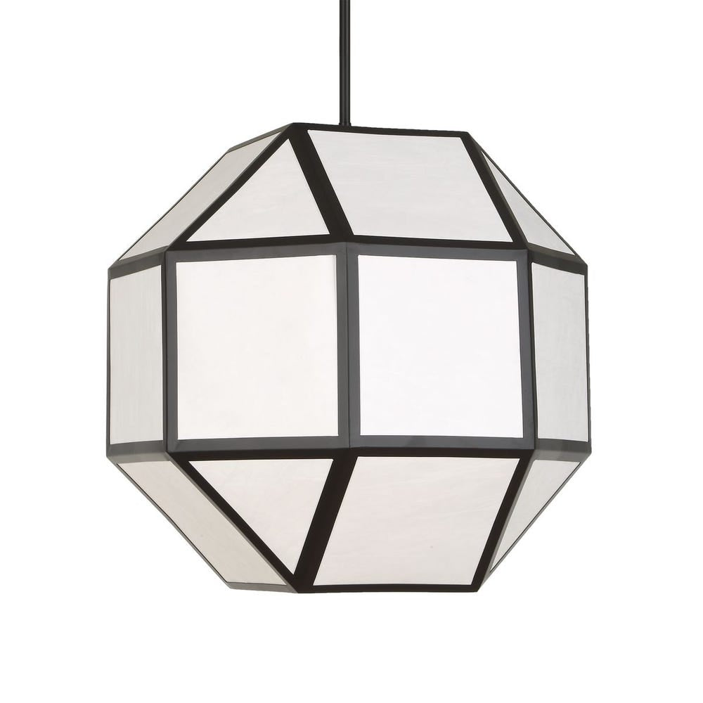 Uttermost Hoi An Rich Black With Ivory Shade 4 Light Chandelier - Image 3