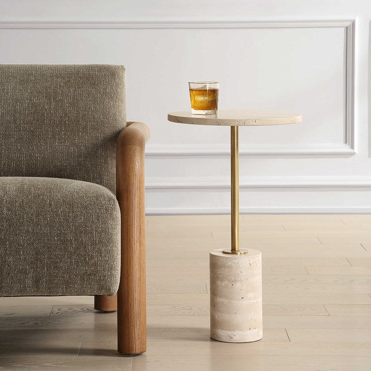 Uttermost Malya Travertine Round Accent Table - Image 2