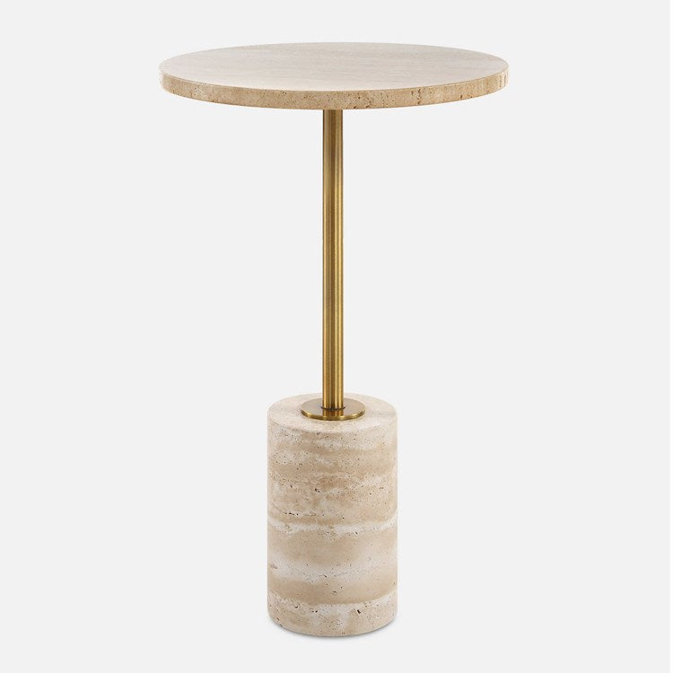 Uttermost Malya Travertine Round Accent Table - Image 1
