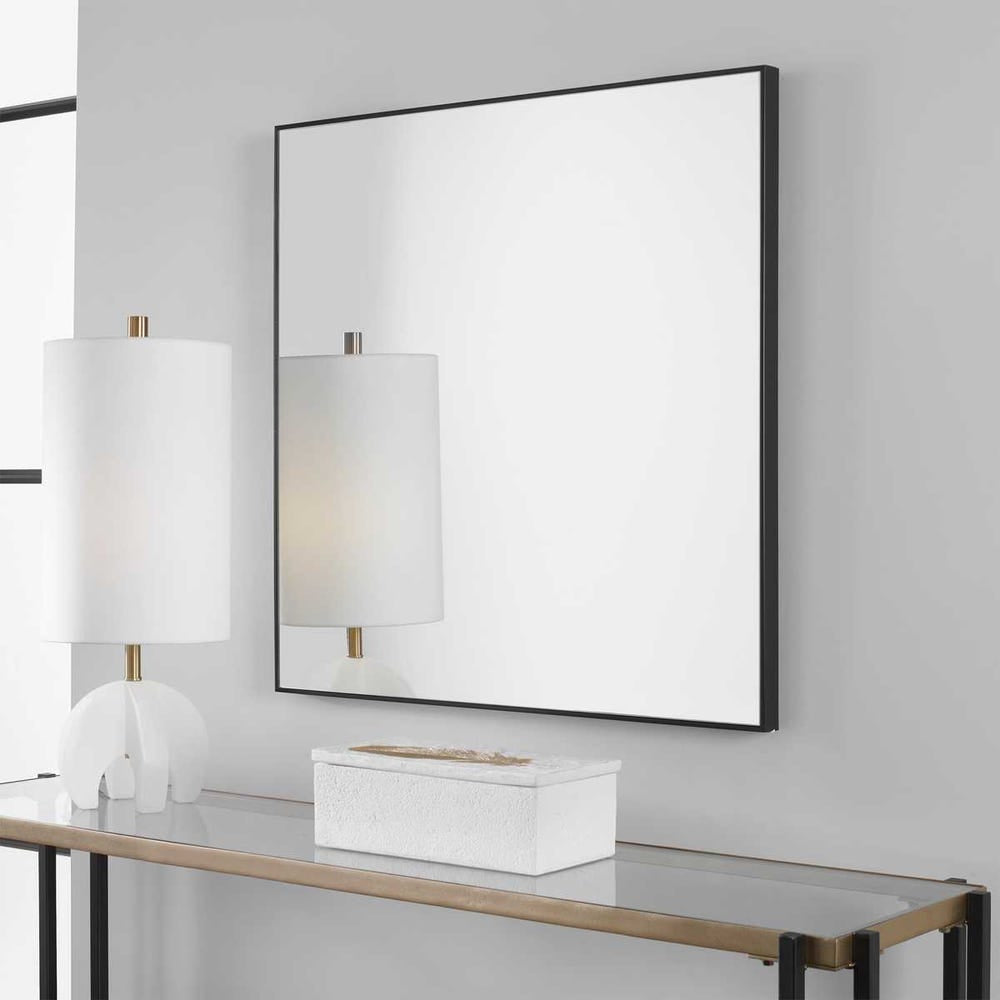 Uttermost Alexo Sleek Black Square Mirror - Image 2