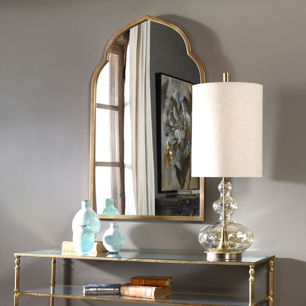 Uttermost Kenitra Rich Antique Gold Arch Mirror - Image 2