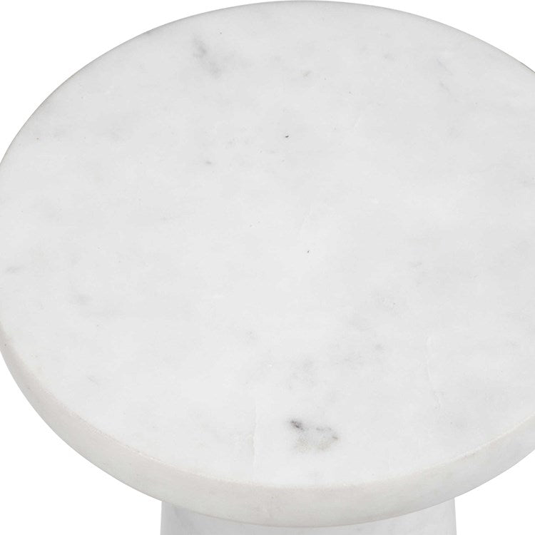 Uttermost Lirra White Marble Drink Table - Image 2