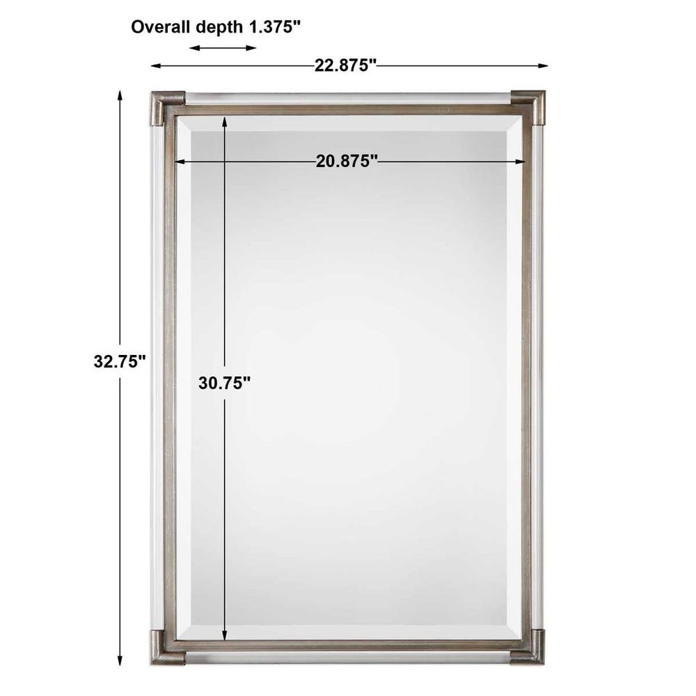 Uttermost Mackai Metallic Silver Leaf Framed Mirror - Image 3