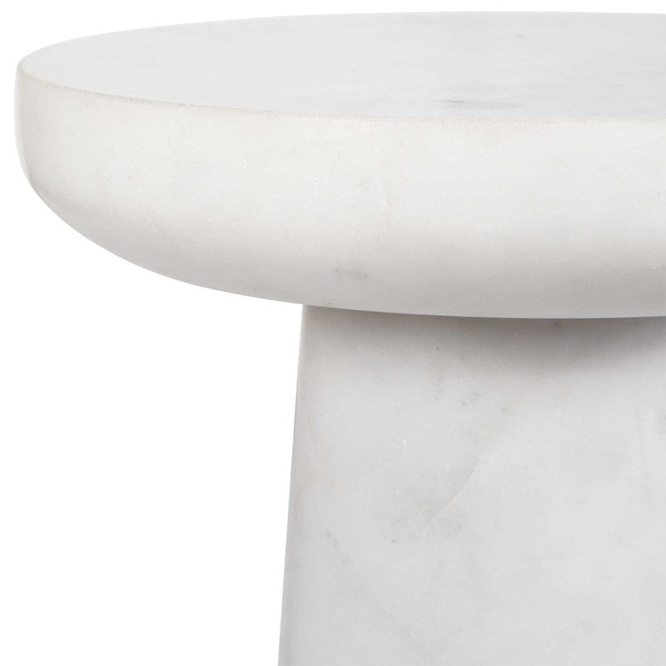 Uttermost Lirra White Marble Drink Table - Image 3