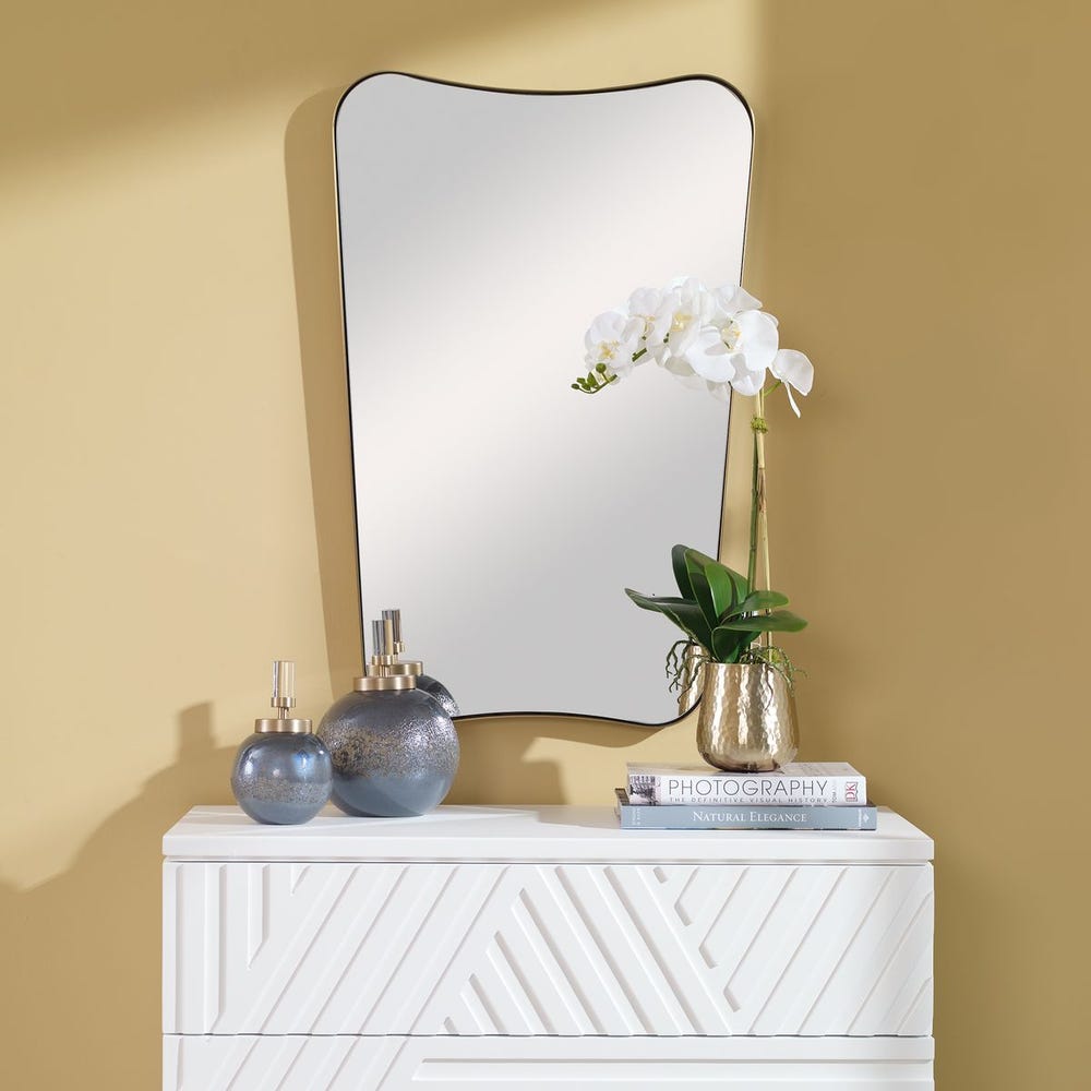 Uttermost Belvoir Antique Brass Mirror - Image 1
