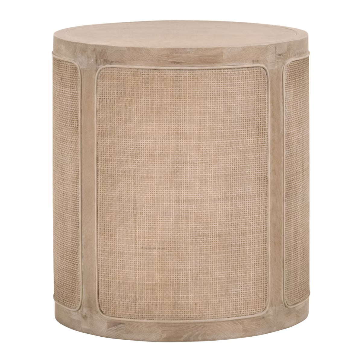 Essentials For Living Cane End Table ~ Smoke Gray Oak, Smoke Gray Cane