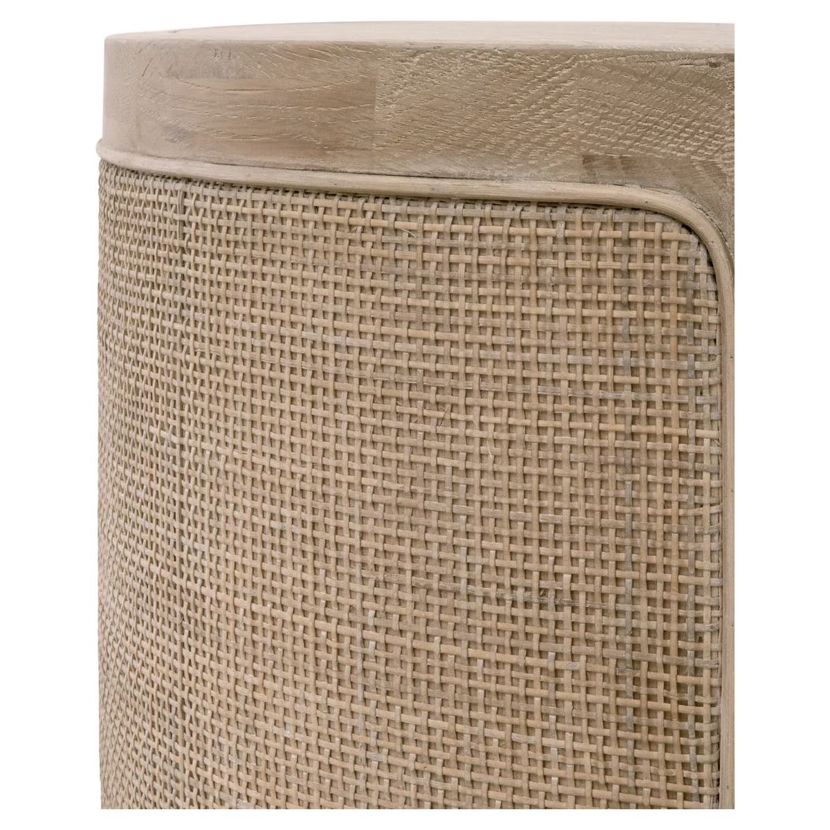 Essentials For Living Cane End Table ~ Smoke Gray Oak, Smoke Gray Cane - Image 3