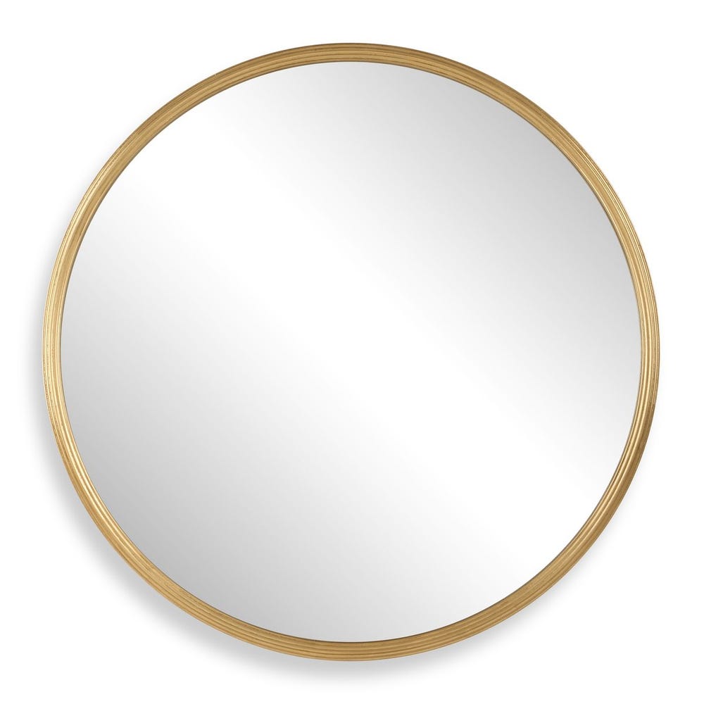 Casa Bella Living Gold Leaf 34” Round Mirror - Image 3